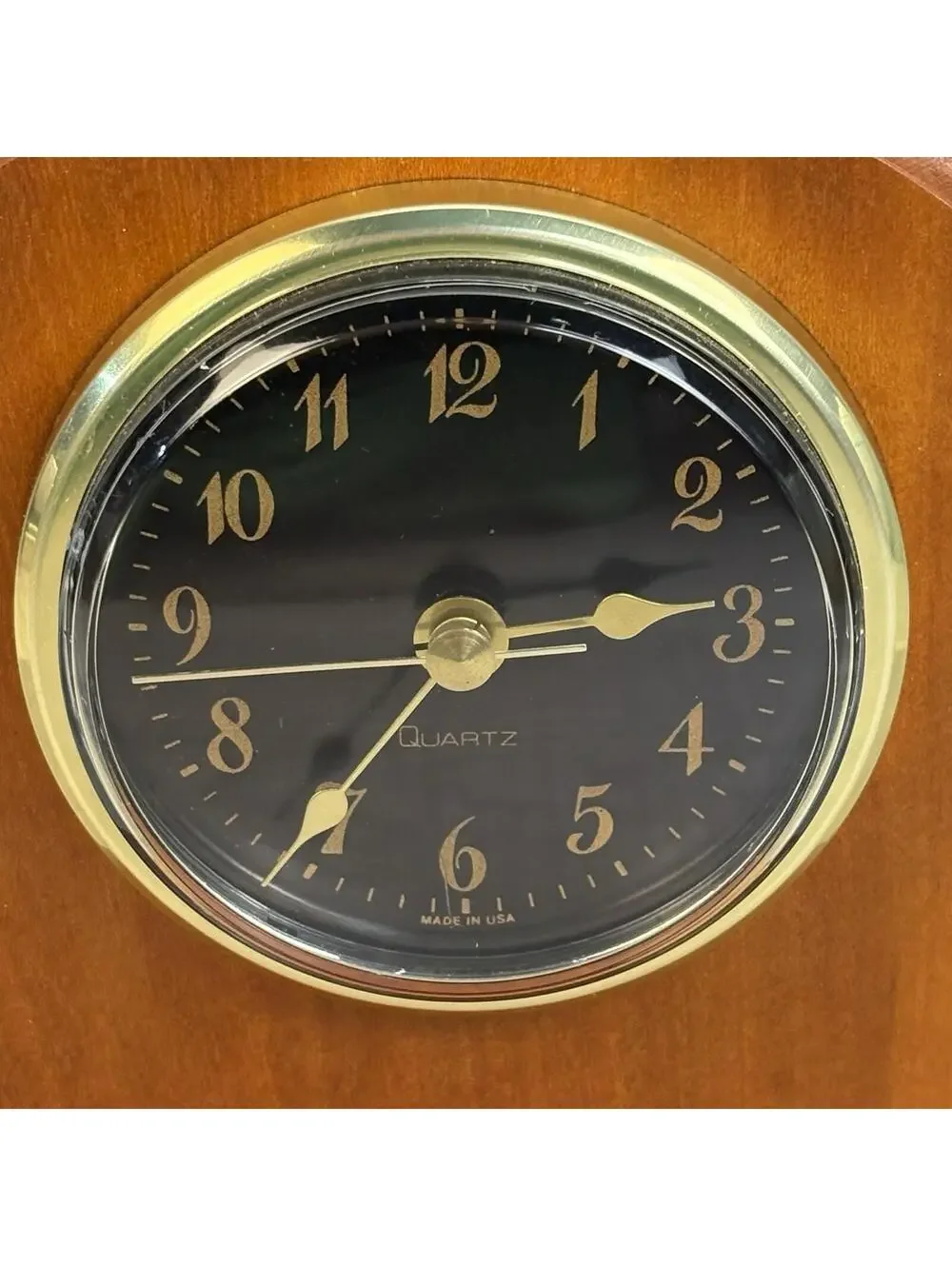 Vintage Solid Wood Mantel / Desk Quartz Clock – Made in USA